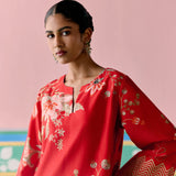 Red Chintz Kurta Set