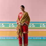 Red Chintz Kurta Set
