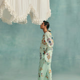 Daisy Round Neck Co-ord - Blue