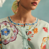 Daisy Round Neck Co-ord - Blue