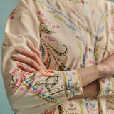 Hibiscus Round Neck Co-ord - Ecru
