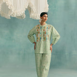 Flora Round Neck Co-ord - Mint