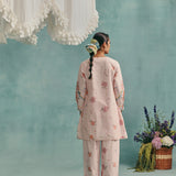 Hibiscus Round Neck Kurta Set - Pink