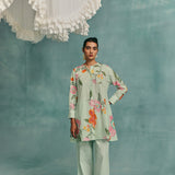 Dahlia Shirt Kurta Set - Mint