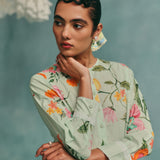 Dahlia Shirt Kurta Set - Mint