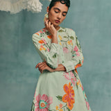 Dahlia Shirt Kurta Set - Mint