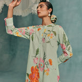 Dahlia Shirt Kurta Set - Mint