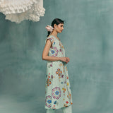 Daisy Sleeveless Kurta Set - Blue