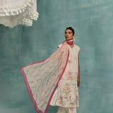 Hibiscus Sleeveless Kurta Set - Ecru