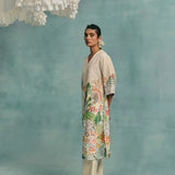 Meadow V-neck Kurta Set - Ecru