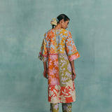 Patchwork V-neck Kurta Set