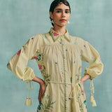 Rose Shirt Dress - Lemon