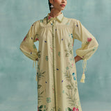 Rose Shirt Dress - Lemon