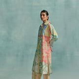 Patchwork Collared Kurta Set