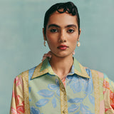 Patchwork Collared Kurta Set