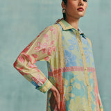 Patchwork Collared Kurta Set