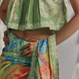 Patchwork Sleeveless Blouse - Mint