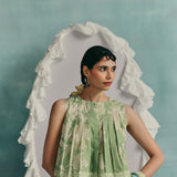 Patchwork Sleeveless Blouse - Mint