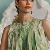 Patchwork Sleeveless Blouse - Mint