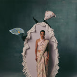 Hibiscus Saree - Colourblock