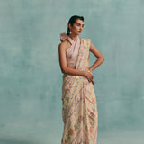 Hibiscus Saree - Colourblock