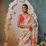 Dahlia Saree - Ecru