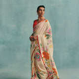 Dahlia Saree - Ecru