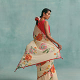 Dahlia Saree - Ecru