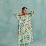Daisy V-neck Kaftan Set - Blue