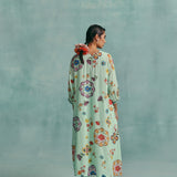 Daisy V-neck Kaftan Set - Blue