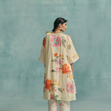 Dahlia Round Neck Kaftan Set - Ecru