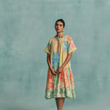 Patchwork Tiered Dress