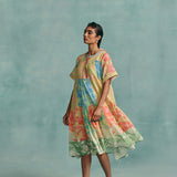 Patchwork Tiered Dress